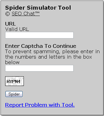 test the page of your preference for the spider to crawl 