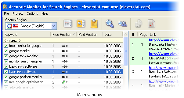 A little picture of the seo google rank checking tool. 