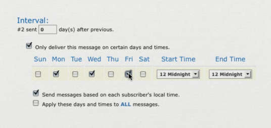 A look into how the autoresponder would look  with the email marketing software